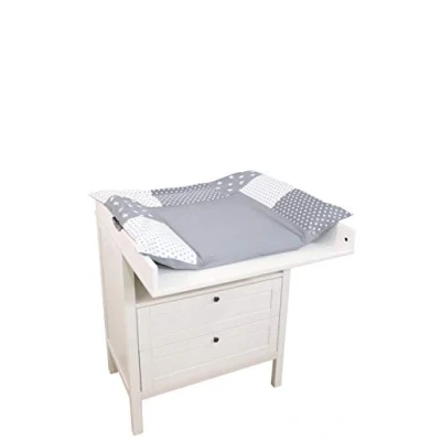 Abbildung von ULLENBOOM ® Wickelauflagenbezug Graue Sterne 85x75 cm (Made in EU), Bezug mit Hotelverschluss, 100% Baumwolle