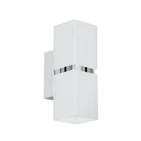 Abbildung von Eglo 95377 Wandleuchte Passa Up &amp; Downlight in chrom, weiß 2X4W L:5,5 H:17cm