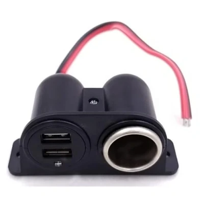 Abbildung von Ziyan Aufbau Steckdose 12V /24V+Auto Dual USB Ladegerät Zigarettenanzünder KFZ Adapter