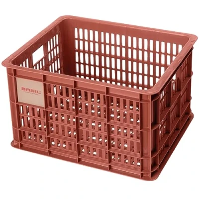 Abbildung von Recycelter Fahrradkasten Basil Crate M 29,5 Liter 35 X 45 25 Cm Terra Red