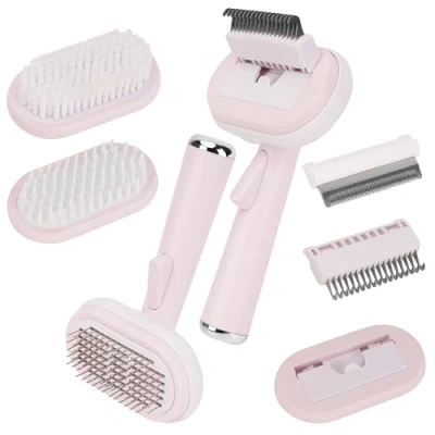 Abbildung von Rosa Multifunktions Haustier Haarkamm mit Kammköpfen