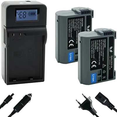 Abbildung von 2X SK Akku Ersatz für Nikon EN EL15b 2040mAh + Speed Charger EL15c EL15a EL15 // Z6 II Z7 Z5 D750 D800 D810 D850 D7200 D7500