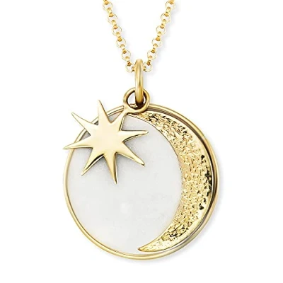 Abbildung von Engelsrufer Damenkette Kette SONNE, MOND &amp; Stern 925ER Silber Halskette, Damen, Größe: One Size, Gelbgold