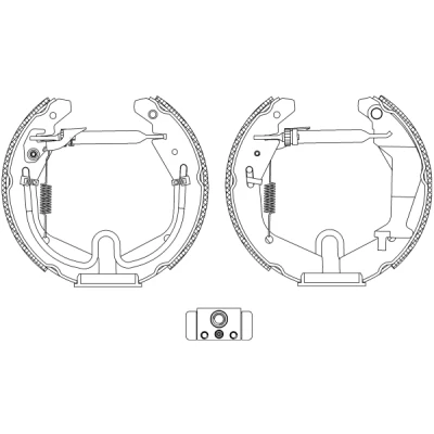 Abbildung von TEXTAR Shoe Kit Pro 84065200 Bremsensatz, Trommelbremse mit Radbremszylinder, Stellelement OPEL: Agila A, SUZUKI: IGNIS 2, Wagon R+ II Schrägheck