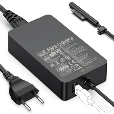 Abbildung von Surface Book 2 Ladekabel, Microsoft Ladegerät 102W 15V 6.33A Netzteil für 2/1/3, Laptop Studio 2/1, Laptop/Surface Pro/Surface Go/Tablet, mit USB Port, 9.8ft Kabel