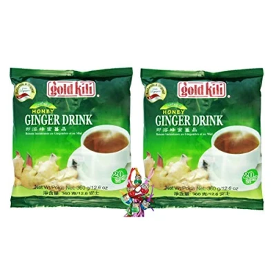 Abbildung von yoaxia ® 2er Pack [ 2x 360g=(40x18g) ] GOLD KILI Großpackung Instant Ingwergetränk/Instant Ginger Drink + ein kleiner Glücksanhänger gratis