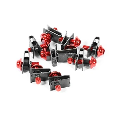 Abbildung von Motorrad Verkleidungsschrauben, Keenso M5 10 Stk Verkleidung Body Kit Schraube Spire Speed ​​Fastener Clip Mutter(Rot)