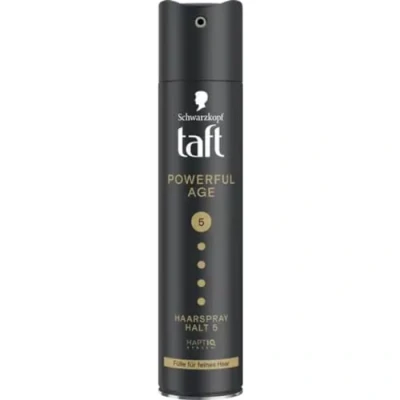 Abbildung von Mit Pufai Grocery, Taft Haarspray Powerful Age Kristall Glanz Halt 5+ Spray 250 Mililiter