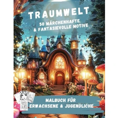 Abbildung von TRAUMWELT: Malbuch für Erwachsene und Jugendliche: Fantasy Ausmalbuch mit märchenhaften Motiven, Schlössern, Magischen Heimen, Jugendlich: 50 märchenhafte fantasievolle Motive