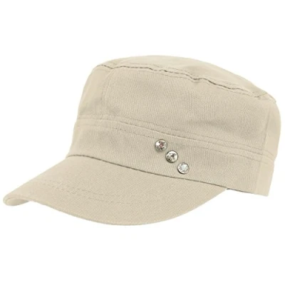 Abbildung von dy_mode Baseball Cap Damen Kappe Schirmmütze Mütze Military Style K006 (K006 Hellbeige)