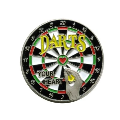 Abbildung von Dartscheibe Dartboard Darts Dart EM WM Metall Button Pin Pins Anstecker 602