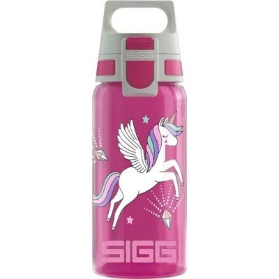 Abbildung von Sigg Trinkflasche Kinder Viva One Unifly Für Kohlensäurehaltige Getränke Geeignet Auslaufsicher Spülmaschinenfest BPA frei Sport &amp; Schule Rosa mit Einhorn 0,5L