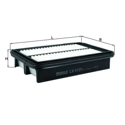 Abbildung von MAHLE ORIGINAL LX 4137 Luftfilter 47,5 155 231,5 Filtereinsatz MAZDA: 3 Schrägheck, Limousine