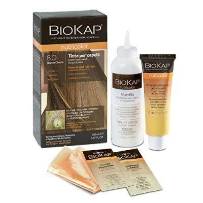 Abbildung von BIO KAP Nutricolor Haarfarbe ohne Ammoniak, Haarfärbung, pflegt, färbt und repariert, 8.0 Hellblond, 140 ml