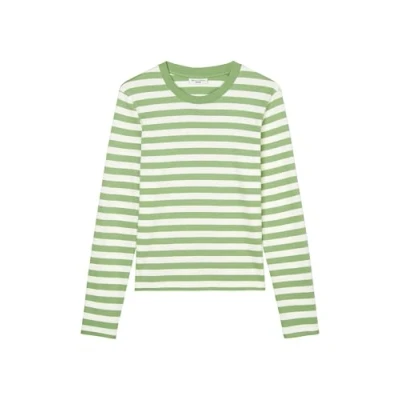 Abbildung von Marc O&#039;Polo Denim Crewneck Langarmshirt, Damen, Größe: XS, Medium green