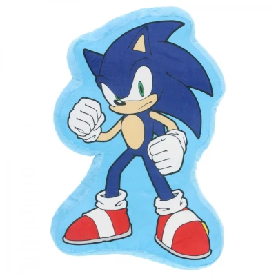 Abbildung von Sonic Dekokissen Geformtes Velours Kuschelkissen