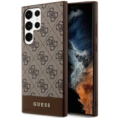 Abbildung von CG MOBILE Guess GUHCS24LG4GLBR Hülle Für S24 Ultra S928 braun hardcase 4G Stripe Collection