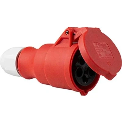Abbildung von as Schwabe CEE Kupplung 400V/16A/5 polig Starkstrom mit Schraubanschlüssen Stromkupplung Schlagfest Zugentlastung Spritzwassergeschützt IP44 Made in Germany Rot, 61425