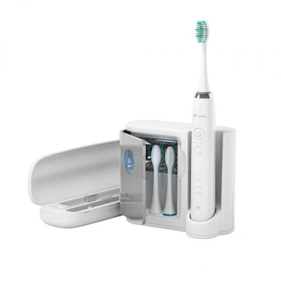 Abbildung von TrueLife SonicBrush UV Elektrische Zahnbürste Schallzahnbürste mit Sterilisator 99,9% Bakterien werden vernichtet, 4 Putzmodi, Ultraschall Zahnbürsten 3 Ersatzbürsten, Drahtloses Aufladen