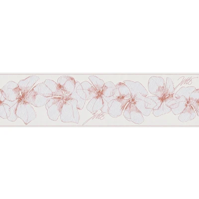 Abbildung von A.S. Création Bordüre &quot;Only Borders&quot;, floral, Tapete Blumen Rosa Weiß einfarbig, glänzend