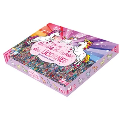 Abbildung von Mon jeu cherche et trouve des licornes coffret avec plateau cartes