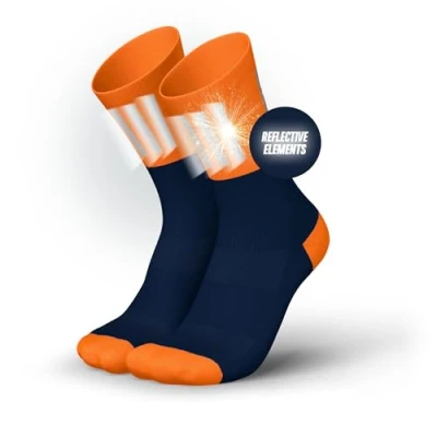 Abbildung von INCYLENCE High Viz Laufsocken mit Reflektoren funktionell und atmungsaktiv für maximale Sichtbarkeit, 1 Paar (DE/NL/SE/PL, Numerisch, 39, 42, Regular, V3 Blue Orange)