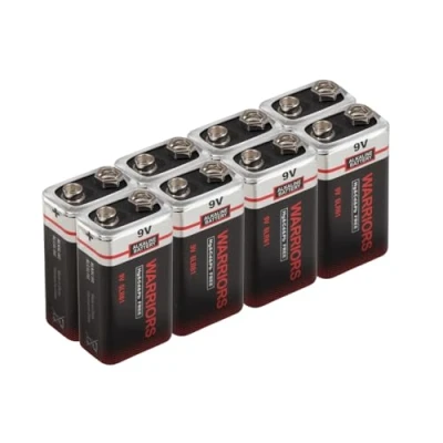 Abbildung von Warriors 9v blockbatterie Batterie 9 Volt blockbatterien alkalisch, Ultra High Power, Long Life, für Rauchmelder, Brandmelder, Alarmsensoren 6lr61 6F22 PP3 MN1604 (8)
