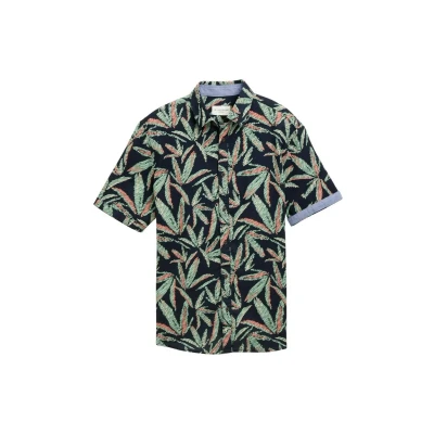 Abbildung von TOM Tailor Hemd, Herren, Größe: XXL, Navy multi leaf design