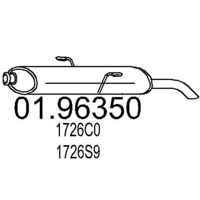 Abbildung von MTS 01.96350 Endschalldämpfer 860 PEUGEOT: 306 Limousine, Kombi