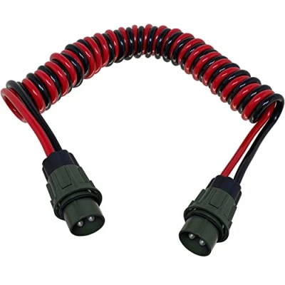Abbildung von SAMETRUCK 2 polig NATO Wendel Elektrowendel 35mm² 4000mm 4m Kabel mit Stecker 12V/24V
