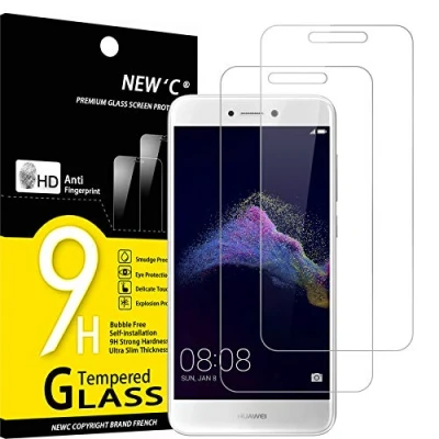 Abbildung von NEW&#039;C 2 Stück, Panzer Schutz Glas für Huawei P8 Lite 2017 / P9 Honor 8 Lite/Nova Lite, Frei von Kratzern, 9H Härte, HD Displayschutzfolie, 0.33mm Ultra klar