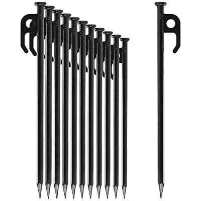 Abbildung von com four® 12x Zelt Heringe aus Stahl Lange und robuste Erdnägel für Camping Outdoor ideal normalen harten Boden 30cm