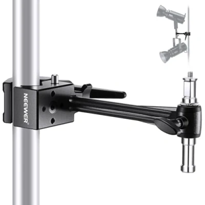 Abbildung von NEEWER Super Clamp mit 6&quot; Verlängerungsarm, 5/8&quot; Bolzen, 2,4&quot; Backengriff, robuste Crab Stangen Klemme für runde Rohre flacher Oberfläche, Fotografie Studio Kamera Montage, max. Belastung 15kg