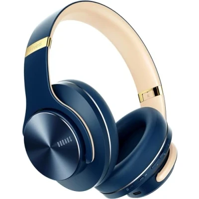 Abbildung von DOQAUS Bluetooth Kopfhörer Over Ear, Bis zu 90 Std Kabellose mit 3 EQ Modi, HiFi Stereo Faltbare Headset Mikrofon, weiche Ohrpolster für iPhone/ipad/Android/Laptops Navy Blau