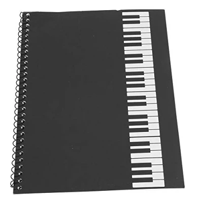 Abbildung von Bnineteenteam 50 Seiten leeres Notenheft Notenmanuskript Briefpapier für Papier, Stabspapier(Schwarzes Klavier) Notenblock A4 Musikinstrumentenzubehör [Misc.]