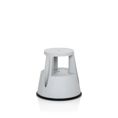 Abbildung von hjh OFFICE Tritthocker TIO M I Kunststoff Elefantenfuß, Höhe 42 cm, bis 150kg belastbar, mit Rollen 830002 Hellgrau