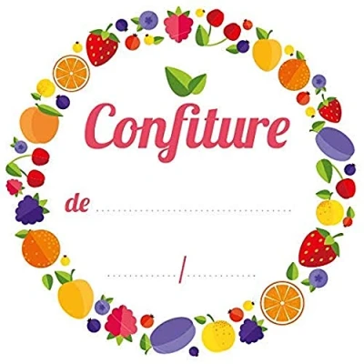 Abbildung von Avery Beutel mit Etiketten für Marmelade Tutti Frutti 64 étiquettes Obst