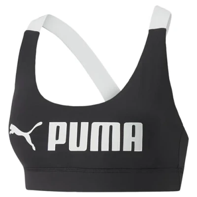 Abbildung von Puma MID Impact FIT BRA Sportbh mit mittlerer Stützkraft, Damen, Größe: XL, Black