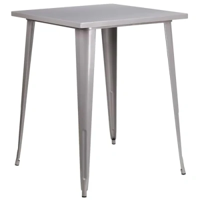 Abbildung von Flash Furniture 31.5SQ Bartisch für den Außenbereich, Metall, quadratisch, 80 cm