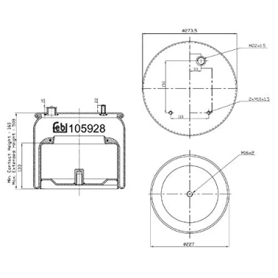 Abbildung von FEBI BILSTEIN 105928 Federbalg, Luftfederung DAF: XF