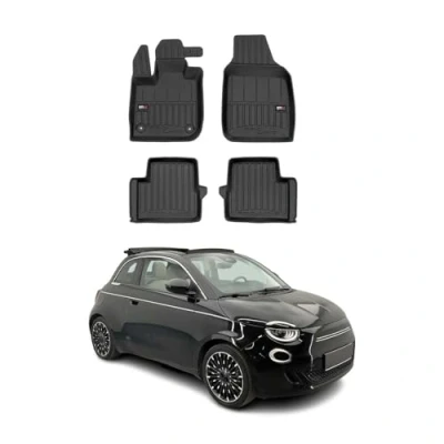 Abbildung von OMAC Gummi Fußmatten kompatibel mit FIAT 500e 2020 2023 Premium TPE Automatten