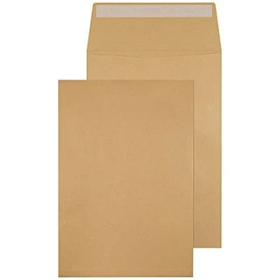 Abbildung von Q Connect Versandtasche mit Seitenfalten und Haftklebung C4 x 25 mm 100 Stück Manila braun