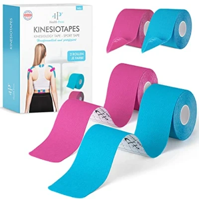 Abbildung von Health Press® Kinesiotapes Rollen Blau + Rosa 5cm 4 St