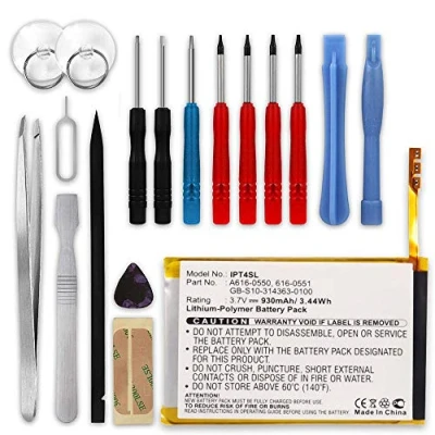 Abbildung von subtel® Ersatzakku 616 0550, 0551, 0552 Ersatz Akku für Apple iPod Touch 4 Gen. A1367 MP4 MP3 Music Player 930mAh Zusatzakku + Werkzeug Set, Batteries