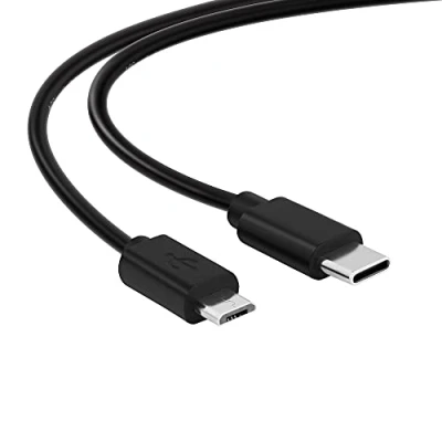 Abbildung von conecto 1,00m USB C auf Mirco 2.0 Verbindungskabel, Datenkabel und Ladekabel, schwarz