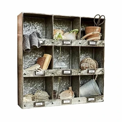 Abbildung von Loberon Wandregal Esttar, im Stil Alter Apothekenregale, Authentischer Vintage Charme, Charmante Schildchenhalter, Aufbewahrung, Eisen, antiksilber