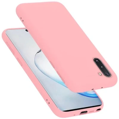 Abbildung von Cadorabo Hülle kompatibel mit Samsung Galaxy Note 10 Silikon Handyhülle für Case aus flüssigem stoßfeste dünne TPU Schutzhülle Liquid PINK