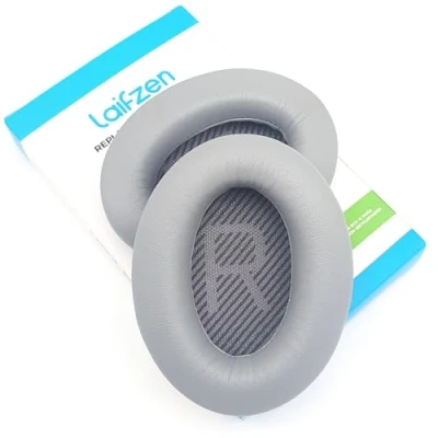 Abbildung von Lambskin QC45 SE QC35ii QC35 QC25 QC15 Ohrpolster Kissen Ersatz Bose QC 45 35 II QC2 AE2 AE2i AE2w SoundLink SoundTrue 35ii 25 15 2 AE QuietComfort Schaffell (silbernes Ohrpolster,