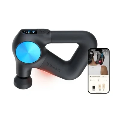 Abbildung von Therabody Massagepistole Theragun PRO Plus Schmerzlinderung, Regeneration, wissensch. erwiesen, Massage , Vibrations Wärmetherapie, Pulsmessung, App Steuerung