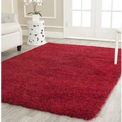 Abbildung von SAFAVIEH Zottelig Teppich für Wohnzimmer, Esszimmer, Schlafzimmer California Shag Collection, Hoher Flor, Rot, 91 X 152 cm